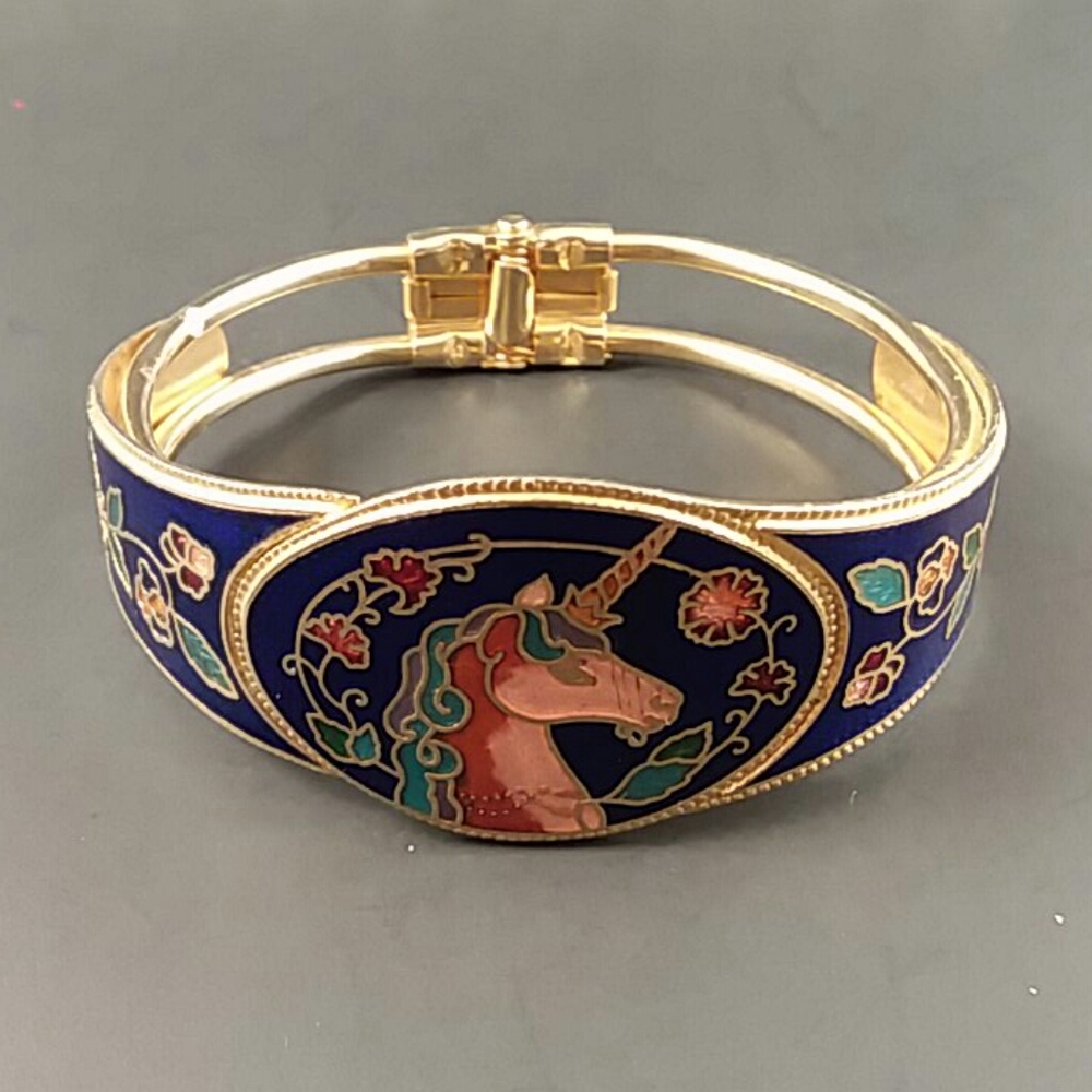 Beautiful gold toned unicorn bangle/ bracelet